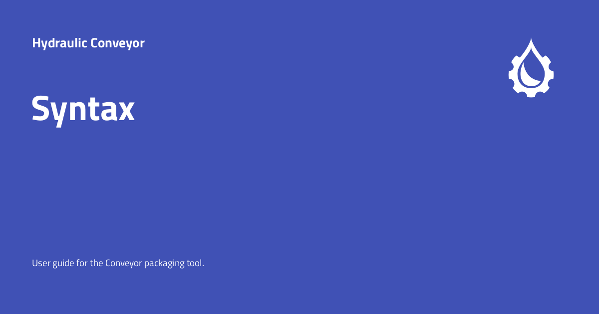 Syntax - Hydraulic Conveyor