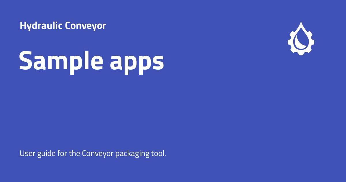 Sample apps - Hydraulic Conveyor